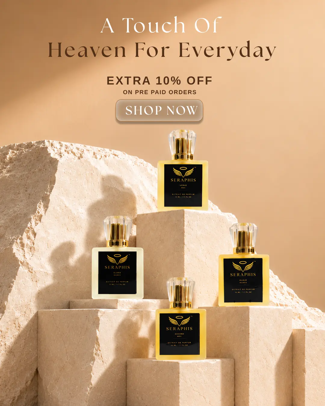 Seraphis luxury perfume collection with premium fragrances for men and women.