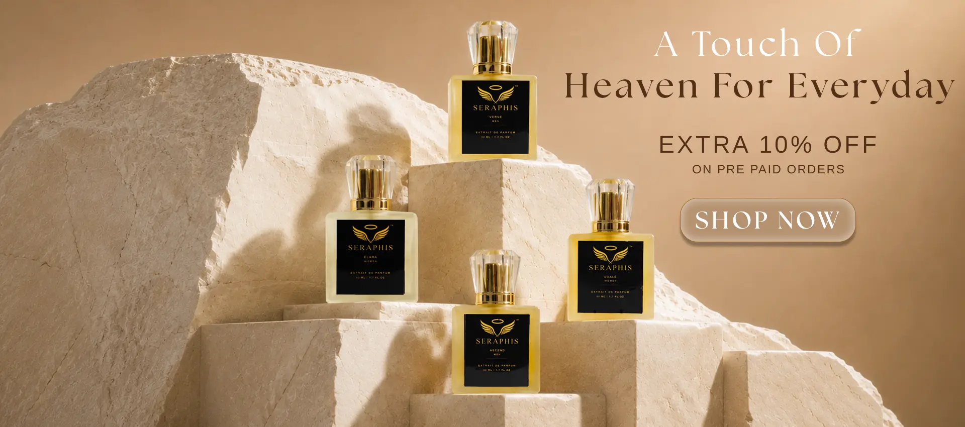 Seraphis luxury perfume collection with premium fragrances for men and women.